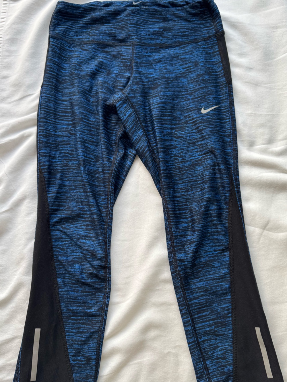 Nike Blue and Black Dri-FIT Space-Dye Leggings